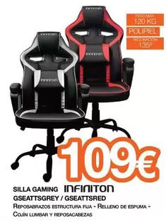 Infiniton - Silla Gaming Gseattsgrey/Geattsred