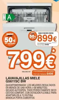 Miele - Lavavajillas G5611SC BW 