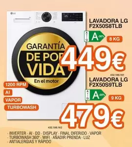 LG - Lavadora F2X50S9TLB 