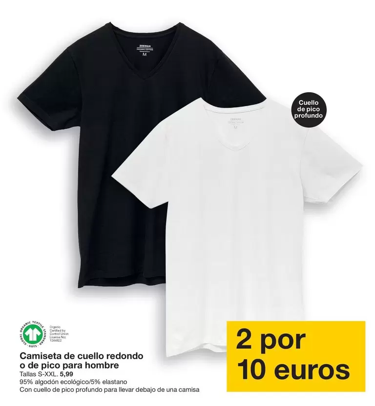 Camiseta De Cuello Redondo O De Pico Para Hombre