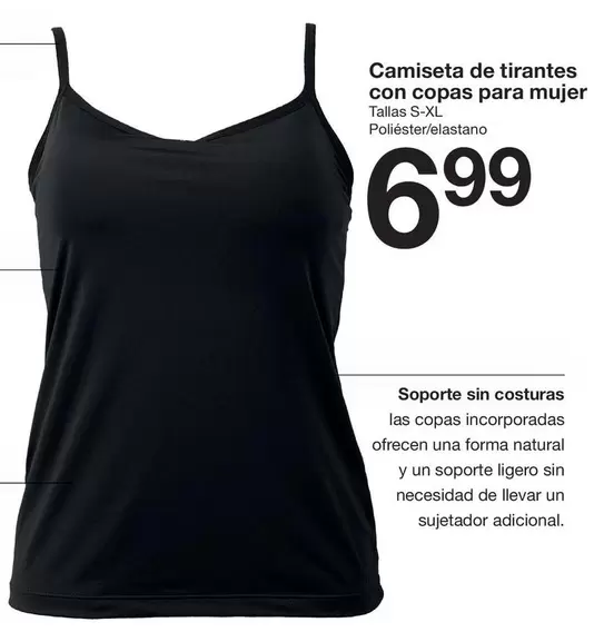 Camiseta De Tirantes Con Copas Para Mujer