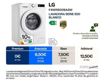 LG - Lavadora Serie 500 Blanco