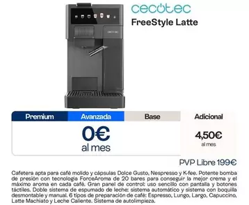 Cecotec - FreeStyle Latte