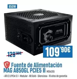 MSI - Fuente De Alimentacion MAG A850GL PCIE5 II