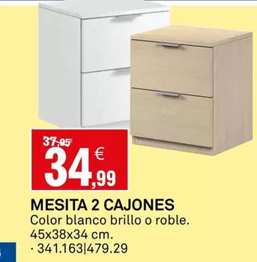 Blanco - Mesita 2 Cajones