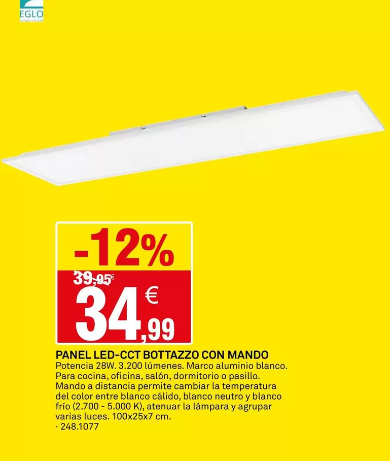 Panel Led-cct Bottazzo Con Mando
