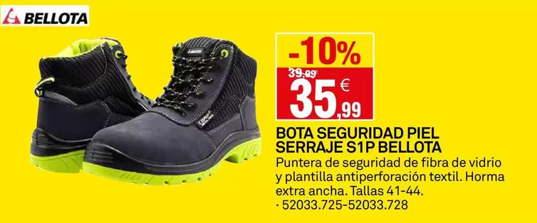 Bellota - Bota Seguridad Piel Serraje S1P