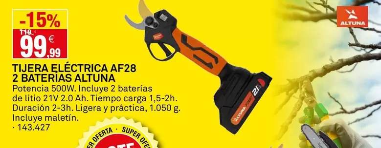 Altuna - Tijera Eléctrica AF28 2 Baterias