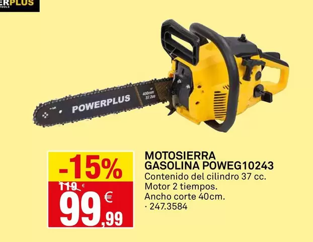 Power Plus - Motosierra Gasolina Poweg10243
