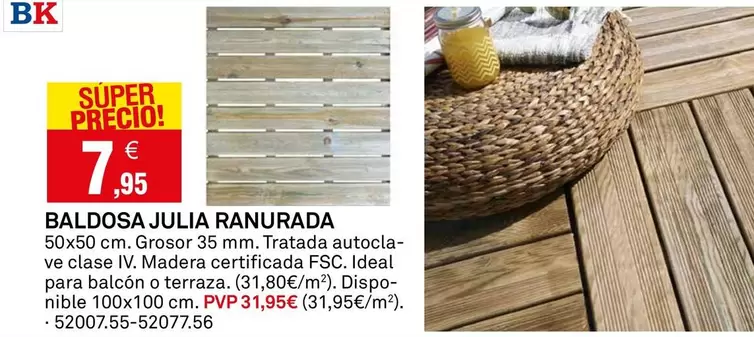 BricoKing - Baldosa Julia Ranurada