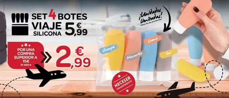 Set Botes Viaje Silicona
