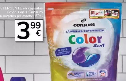 Consum - Detergente En Cápsulas Color 3 En 1