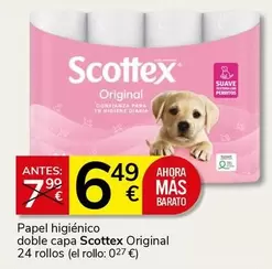 Scottex - Papel Higiénico Doble Capa Original 24 Rollos