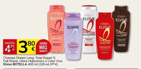 Elvive - Champu Dream Long, Total Repair 5, Full Fresh, Hidratin Olio O Color Vive