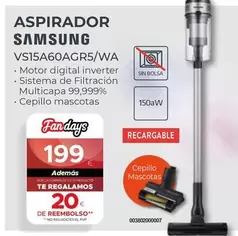 Samsung - Aspirador VS15A60AGR5/WA 