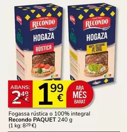 Recondo - Fogassa Rústica O 100% Integral