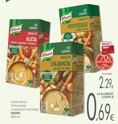 Knorr - Crema Alicia, Vichysoisee, O Carbasso I Formatge