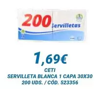 Ceti - Servilleta Blanca 1 Capa