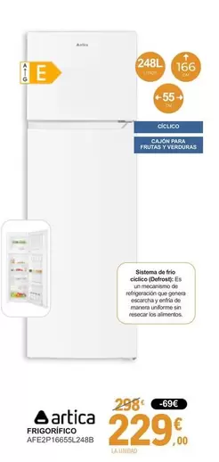 Artica - Frigorífico AFE2P16655L248B