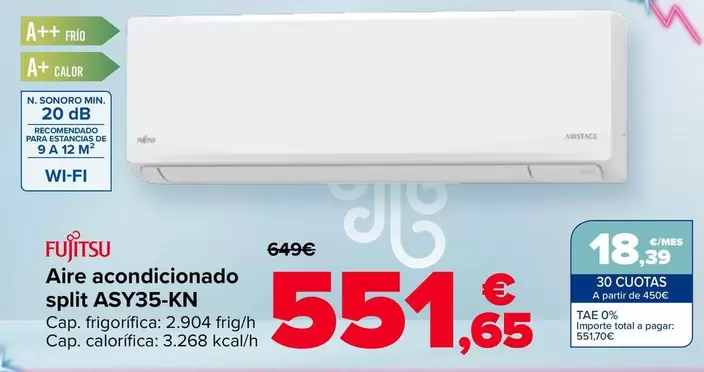 Fujitsu - Aire Acondicionado Split Asy35-kn