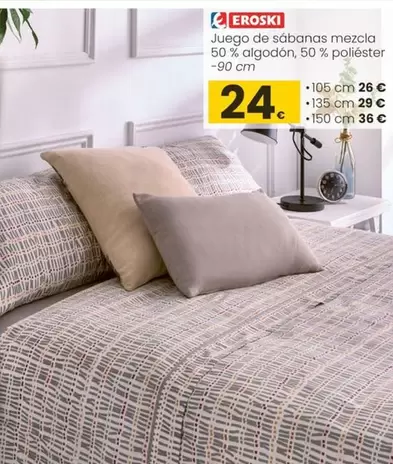Eroski - Juego De Sábanas Mezcla 50% Algodón, 50% Poliester