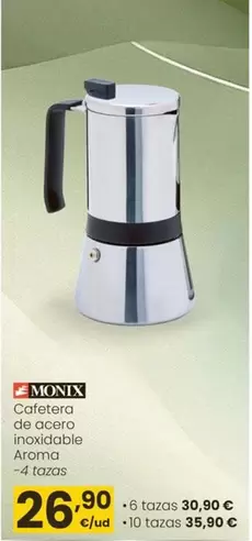 Monix - Cafetera De Acero Inoxidable Aroma