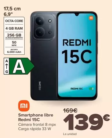 Xiaomi - Smartphone Libre Redmi 15C