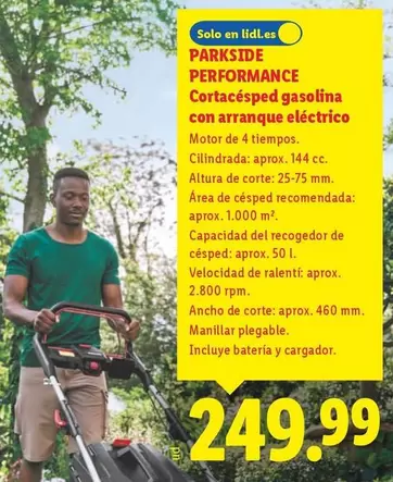 Parkside - Performance Cortacésped Gasolina Con Arranque Eléctrico