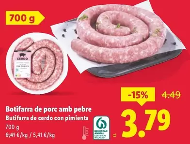 Butifarra De Cerdo Con Pimienta