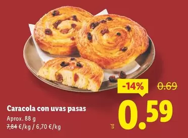 Caracola Con Uvas Pasas