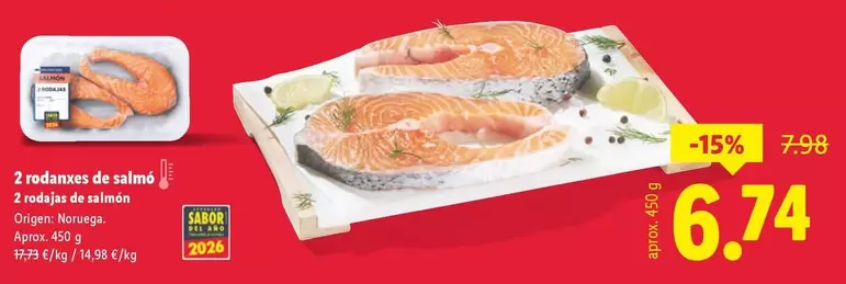 2 Rodajas De Salmón