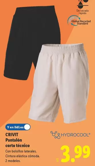 Crivit - Pantalón Corto Técnico