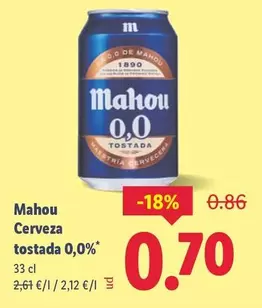 Mahou - Cerveza Tostada 0.0%