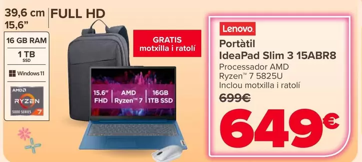 Lenovo - Portatil Ideapad Slim 3 15abr8