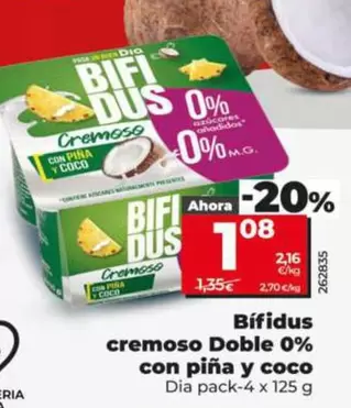 Dia - Bifidus Cremoso Doble 0% Con Pina Y Coco