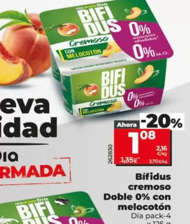 Dia - Bifidus Cremoso Doble 0% Con Melocoton