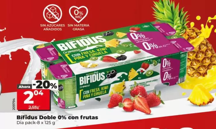 Dia - Bifidus Doble 0% Con Frutas 