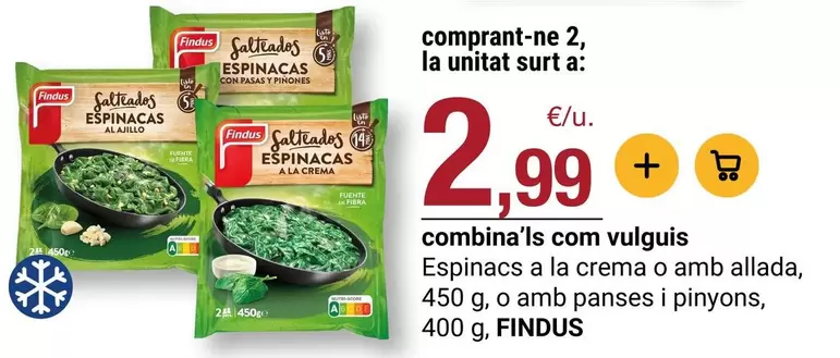Findus - Espinacs A La Crema O Amb Allada
