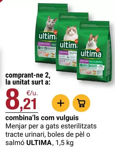 Última - Menjar Per A Gats Esterilitzats Tracte Urinari, Boles De Pèl O Salmo