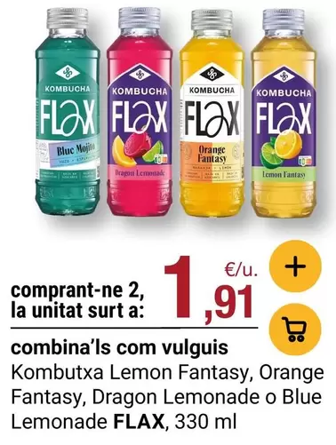 Kombucha - Kombutxa Lemon Fantasy, Orange Fantasy, Dragon Lemonade O Blue