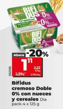 Dia - Bifidus Cremoso Doble 0% Con Nueces Y Cereales