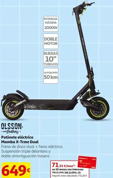 Olsson & Brothers - Patinete Eléctrico X-Trem Dual Manba