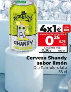 Dia Ramblers - Cerveza Shandy Sabor Limón