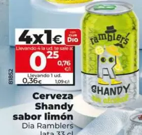 Dia Ramblers - Cerveza Shandy Sabor Limón 