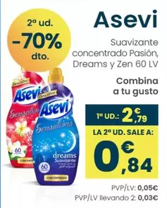 Asevi - Suavizante Concentrado Pasion, Dreams Y Zen 60 Lv