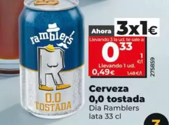 Dia Ramblers - Cerveza 0,0 Tostada