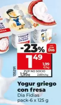 Dia Fidias - Yogur Griego Con Fresa 