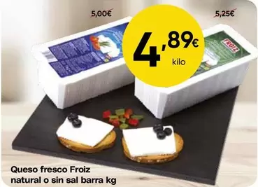 Froiz - Queso Fresco Natural O Sin Sal Barra