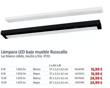 Lámpara LED Bajo Mueble Russcallo
