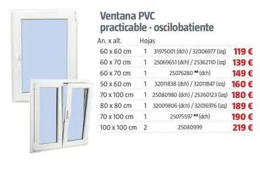 Ventana PVC Practicable Oscilobatiente